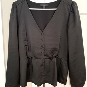 J. Crew Black Silk Blouse